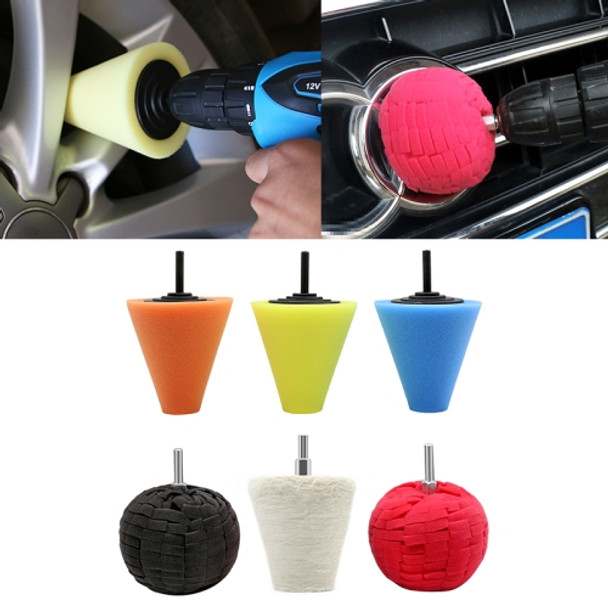 6 in 1 3 inch Car Polishing Disc Set Wheel Rim Polishing Waxing Sponge