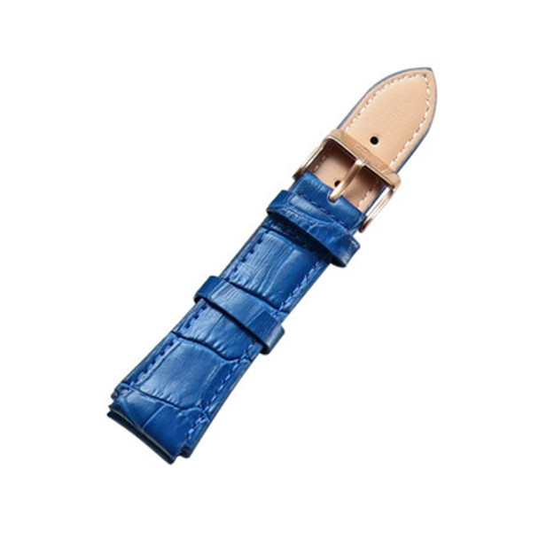 CAGARNY Simple Fashion Watches Band Gold Buckle Leather Watch Strap, Width: 18mm(Blue)