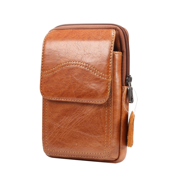Multi-functional Universal Leather Waist Hanging One-shoulder Mobile Phone Waist Bag For 6.5 Inch or Below Smartphones(Brown)