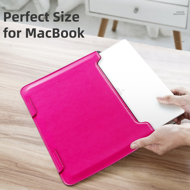 For Macbook 13.3 inch DUX DUCIS HEFI Series Laptop Protective Standing Sleeve(Rose Red)