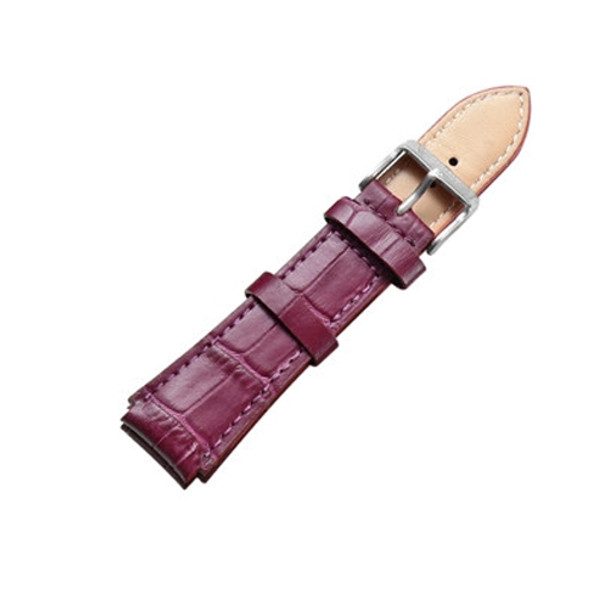 CAGARNY Simple Fashion Watches Band Silver Buckle Leather Watch Strap, Width: 18mm(Purple)