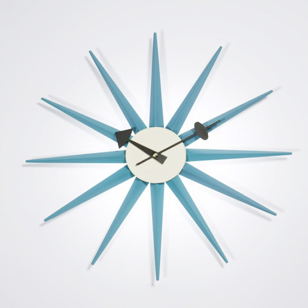 Simple Modern Sun Clock Creative Home Accessories Wall Clock(Blue Pole)