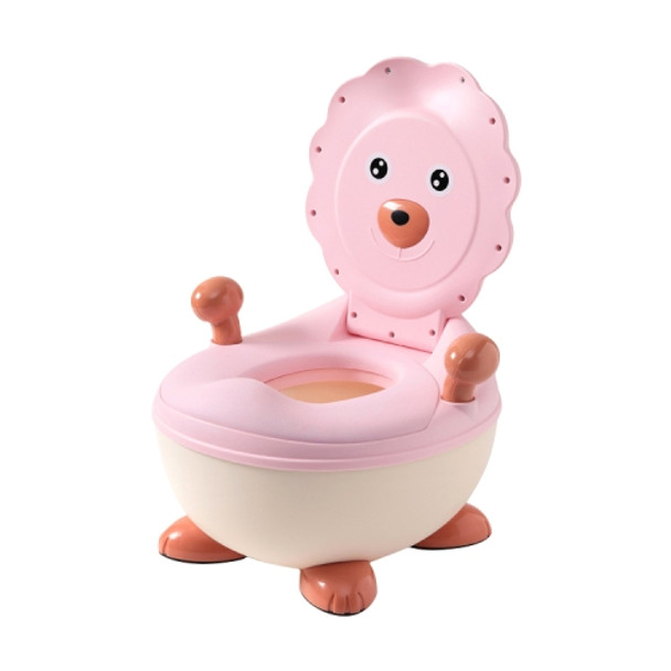 Children Spacious Backrest Thickened Non-slip Toilet Cute Cartoon Baby Training Toilet, Style:PU Soft Pad(Pink)