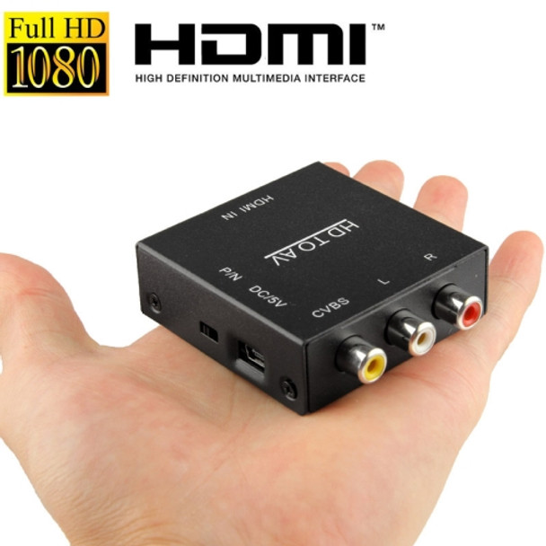 HDV-M610 Mini Size Full HD 1080P HDMI to AV/CVBS Video Converter Adapter(Black)