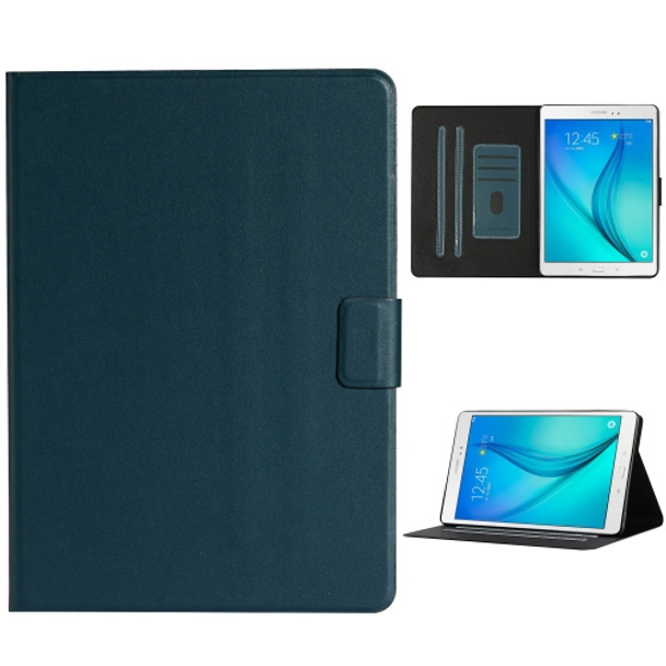 For Samsung Galaxy Tab A 8.0 T350/T355C Solid Color Horizontal Flip Leather Case with Card Slots & Holder & Sleep / Wake-up Function(Dark Green)