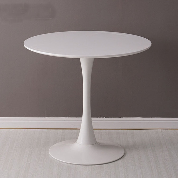 Home Round Table Coffee Shop Table Simple Leisure Wooden Round Table, Color:White(60cm)