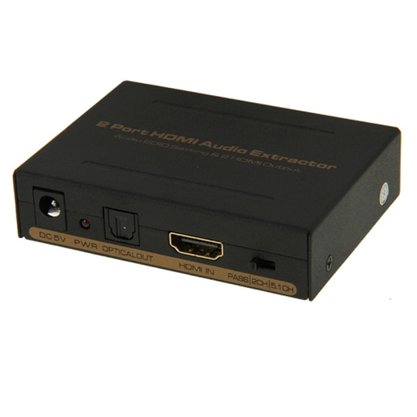 HDSP0002M1 Full HD 1080P 2 Ports HDMI Audio Extractor, EDID 5.1ch  / 2ch Setting