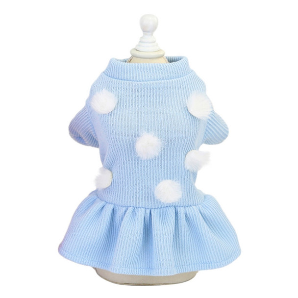 Pet Dog Skirt Pomeranian Bichon Wool Skirt Dog Warm Skirt, Size: M(Light Blue)