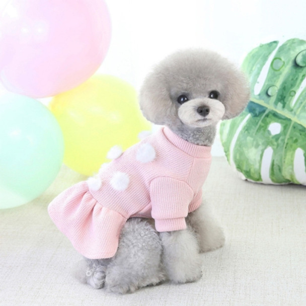 Pet Dog Skirt Pomeranian Bichon Wool Skirt Dog Warm Skirt, Size: L(Pink)