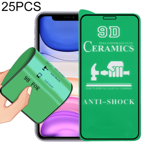 25 PCS 2.5D Full Glue Full Cover Ceramics Film for iPhone 11 / XR