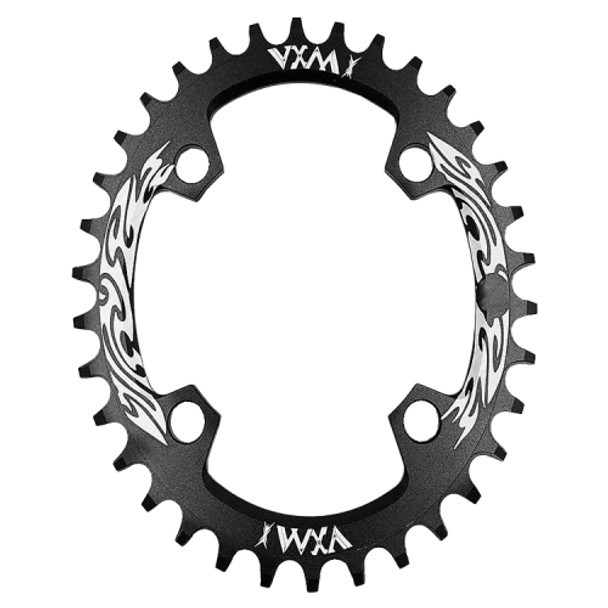 VXM 96BCD Aluminum Alloy Oval Round Chainring Chainwheel Road Bicycle ChainRing for Elliptic Plate 34T(Black)