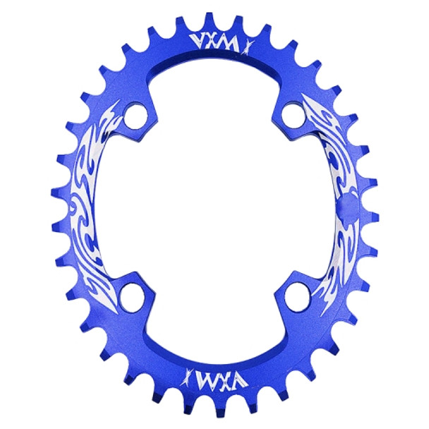 VXM 96BCD Aluminum Alloy Oval Round Chainring Chainwheel Road Bicycle ChainRing for Elliptic Plate 34T(Blue)