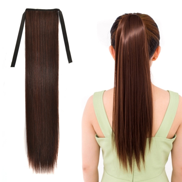 Natural Long Straight Hair Ponytail Bandage-style Wig Ponytail for Women?Length: 60cm (Marron)