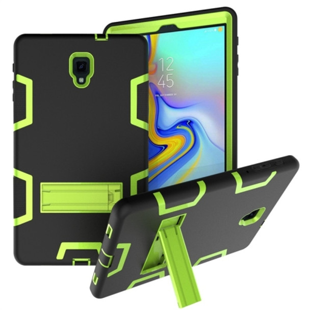 For Samsung Galaxy Tab A 10.5 T590 Shockproof PC + Silicone Protective Case，with Holder(Black Yellow Green)