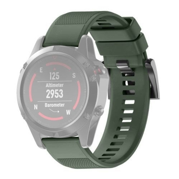 Quick Removable Silicone Wrist Strap for Fenix 5 22mm(Army Green)