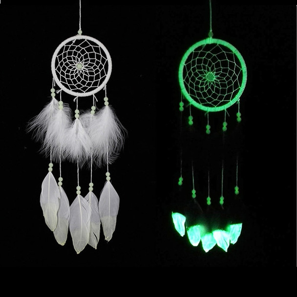 Creative Luminous Hand-woven Crafts Dream Catcher Home Car Wall Hanging Decoration, Specification:White 11 cm