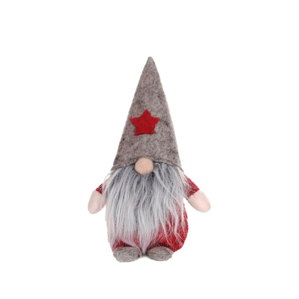 3 PCS Christmas Faceless Doll Ornaments Cartoon Children Dolls(Grey Hat)