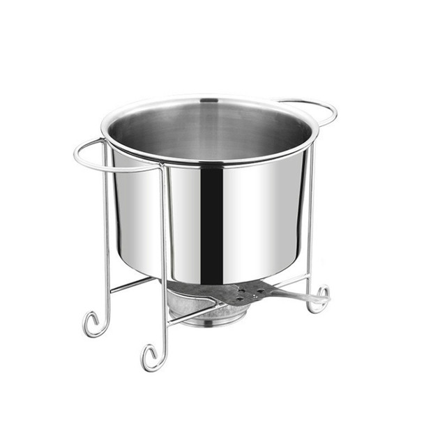 Stainless Steel Pot Rack Single Alcohol Dry Pot Skewers Shabu-Shabu, Style:Without Cover