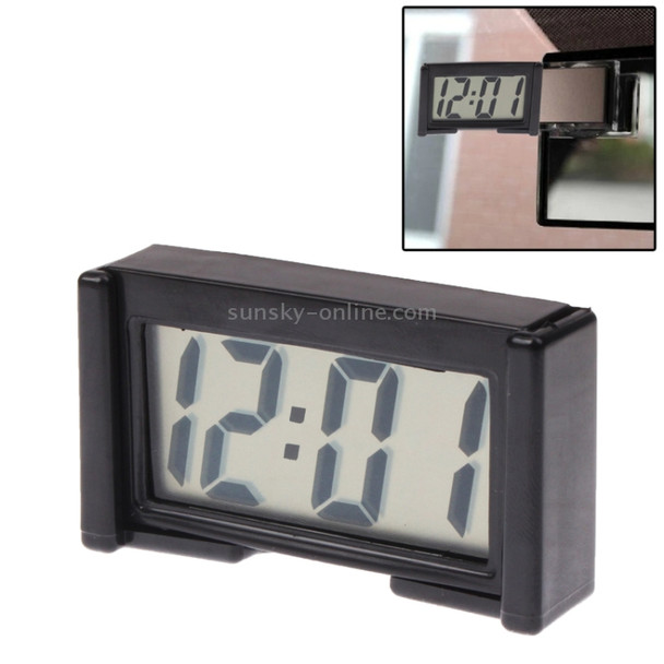 LCD Digital Electronic Car Clock Car Interior Accessory Date Calendar Time Display(Black)