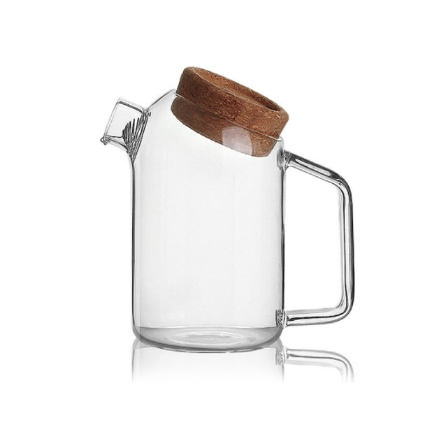 High Borosilicate Glass Cork Lid Teapot Juice Cold Kettle, Style:Medium Button