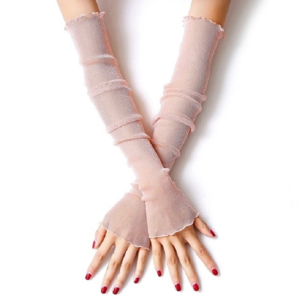 Ice-feel Purl Lace Thin Gloves Foot Sleeves Dual-use Sleeves, Size:One Size(Naked Powder)