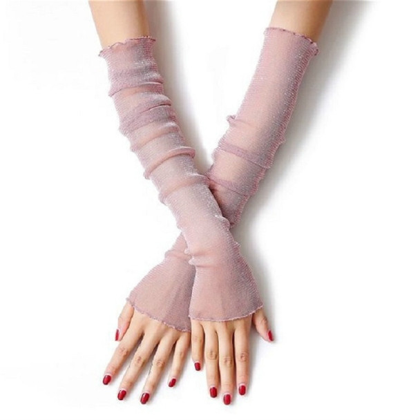 Ice-feel Purl Lace Thin Gloves Foot Sleeves Dual-use Sleeves, Size:One Size(Purple Skin)