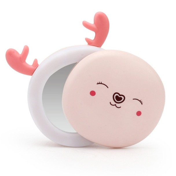 USB Mini Makeup Mirror Fill Light Lamp Hand Warmer Three-In-One Rechargeable Hand Warmer(Fawn Pink )