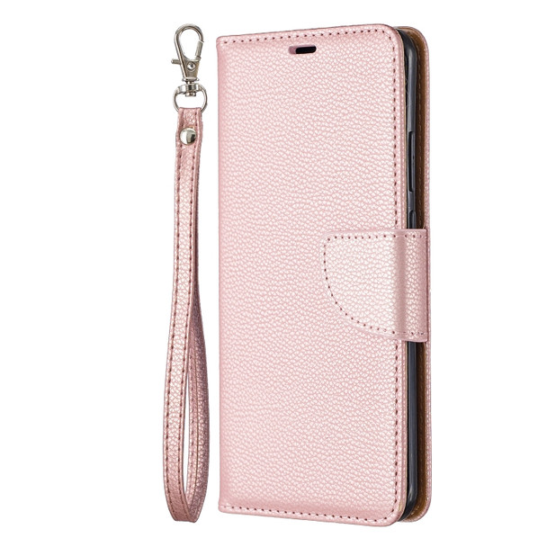 For Huawei P40 Pro Litchi Texture Pure Color Horizontal Flip PU Leather Case with Holder & Card Slots & Wallet & Lanyard(Rose Gold)