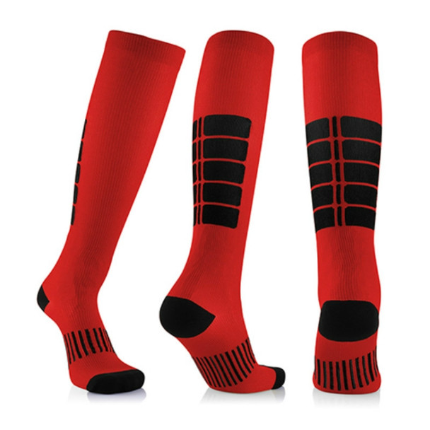 Unisex Sports Stockings Running Cycling Socks Compression Socks, Color:Red, Size:S / M