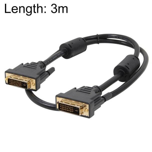 DVI 24+1P Male to DVI 24+1P Male Cable, Length: 3m