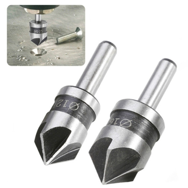 2 In 1 Round Handle 5 Blade Chamfering Woodworking Countersunk Drill Cone Drill