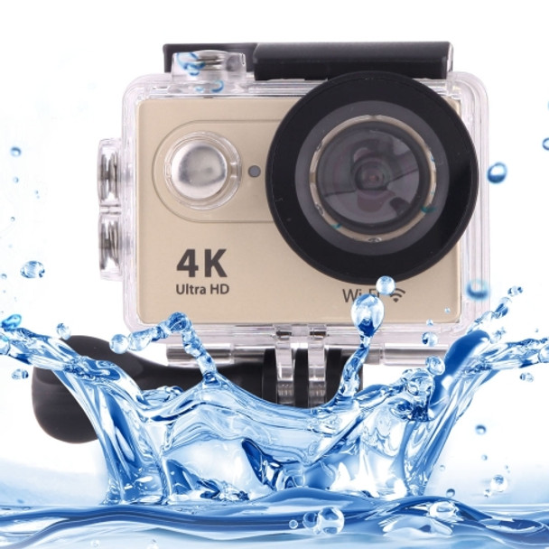 H9 4K Ultra HD1080P 12MP 2 inch LCD Screen WiFi Sports Camera, 170 Degrees Wide Angle Lens, 30m Waterproof(Gold)