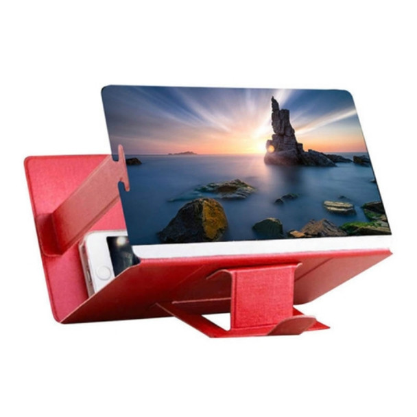 8 inch Universal Mobile Phone 3D Screen Amplifier HD Video Magnifying Glass Stand Bracket Holder(Red)