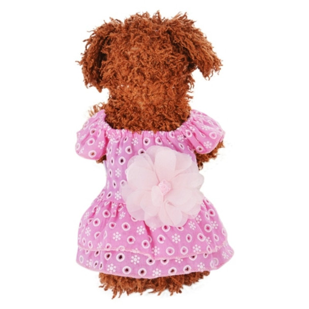 Dog Spring and Summer Thin Lace Princess Dress Small Pet Clothing, Size:L(Pink)