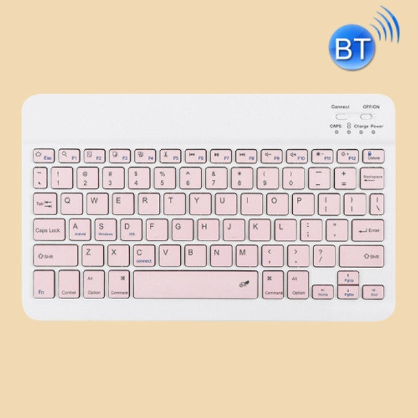 Universal Ultra-Thin Portable Bluetooth Keyboard and Mouse Set For Tablet Phones, Size:10 inch(Pink Keyboard)