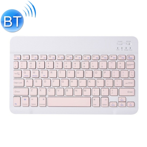 Universal Ultra-Thin Portable Bluetooth Keyboard and Mouse Set For Tablet Phones, Size:7 inch(Pink Keyboard)