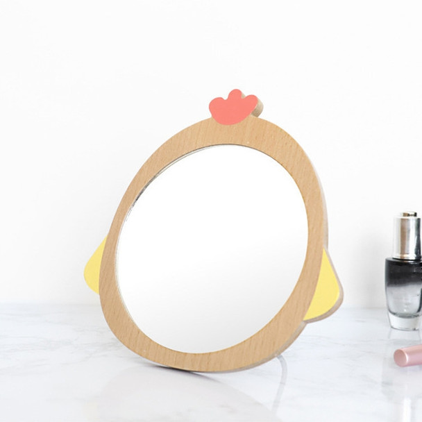 Cartoon Wooden Table Mirror Stainless Steel Bracket Single-sided Makeup Mirror, Style:3227A