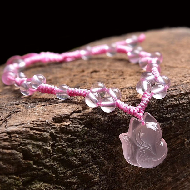 Women Jewelry Pink Fox Crystal Anklets(pink)