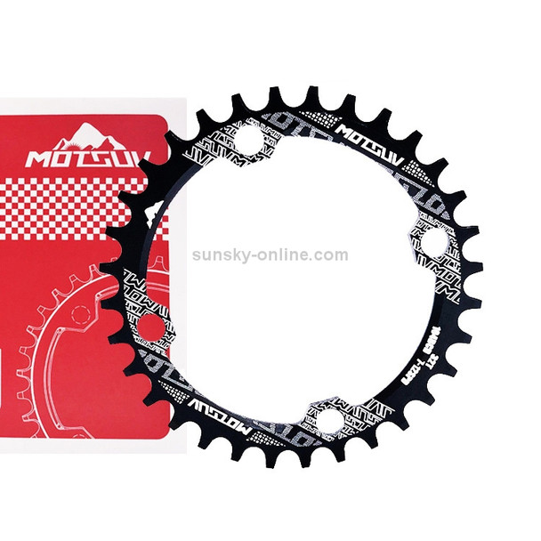 MOTSUV Narrow Wide Chainring MTB  Bicycle 104BCD Tooth Plate Parts(Black)