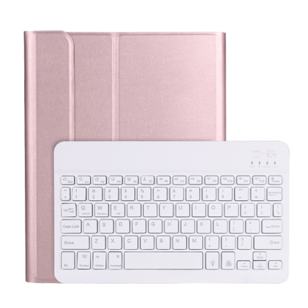 A098BS Detachable Ultra-thin Backlight Bluetooth Keyboard Protective Case for iPad Air 4 10.9 inch (2020), with Stand & Pen Slot(Rose Gold)