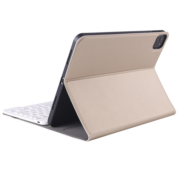 A098B TPU Detachable Ultra-thin Bluetooth Keyboard Protective Case for iPad Air 4 10.9 inch (2020), with Stand & Pen Slot(Gold)