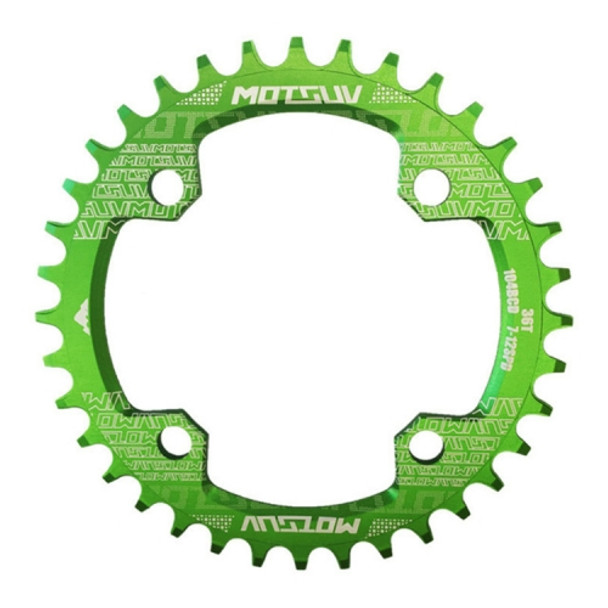 MOTSUV Narrow Wide Chainring MTB  Bicycle 104BCD Tooth Plate Parts(Green)