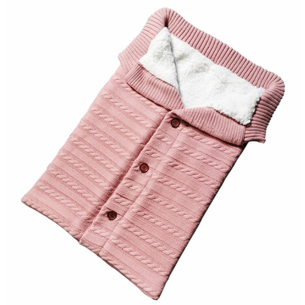 Warm Soft Cotton Knitting Envelope Newborn Baby Sleeping Bag(Light Pink)