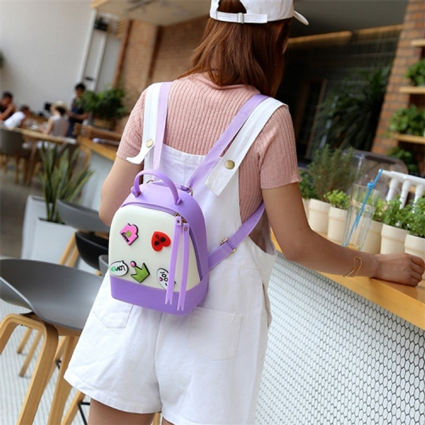 Multi-function Leisure Fashion Silica Gel Double Shoulders Bag Backpack (Purple)