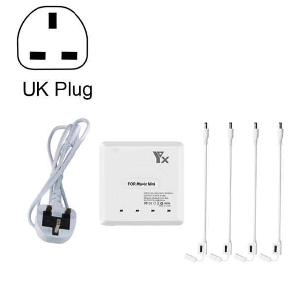 For DJI Mavic Mini Charger Battery USB 6 in 1 Hub Intelligent Battery Controller Charger, Plug Type:UK Plug