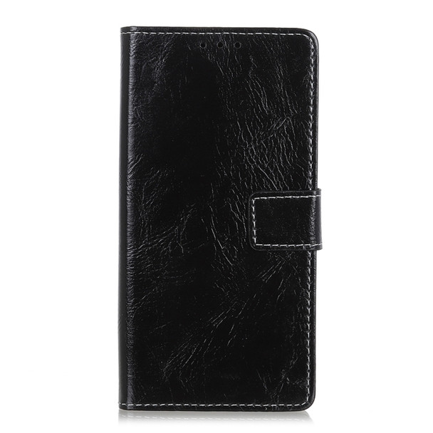 Retro Crazy Horse Texture Horizontal Flip Leather Case for Alcatel 1S, with Holder & Card Slots & Photo Frame & Wallet (Black)