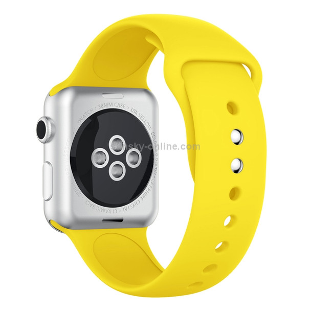 Double Rivets Silicone Watch Band for Apple Watch Series 3 & 2 & 1 38mm (Yellow)