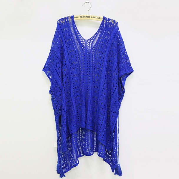 Women Cotton Lace Swimsuit Cover-up(Blue)