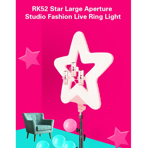 RK52 52cm Star Shape Live Broadcast Beauty Ring Selfie Fill Light