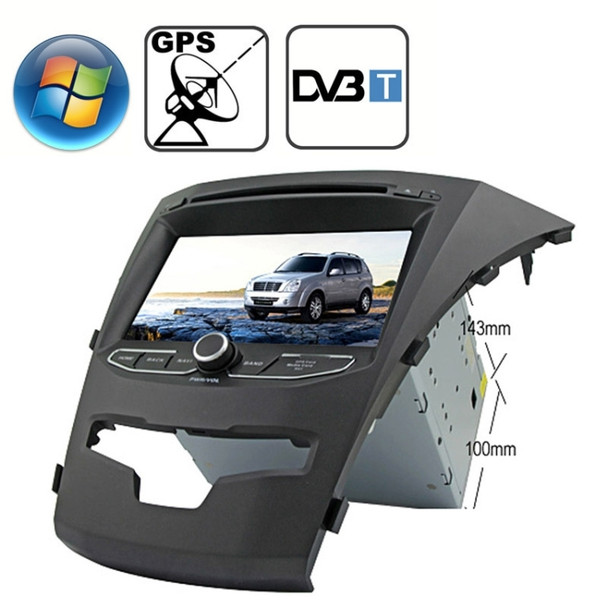 Rungrace 7.0 inch Windows CE 6.0 TFT Screen In-Dash Car DVD Player for Ssangyong Korando with Bluetooth / GPS / RDS / DVB-T
